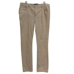 Chaps Womens Tan Khaki Straight Leg Stretch Pants Size 14 Mid Rise Casual